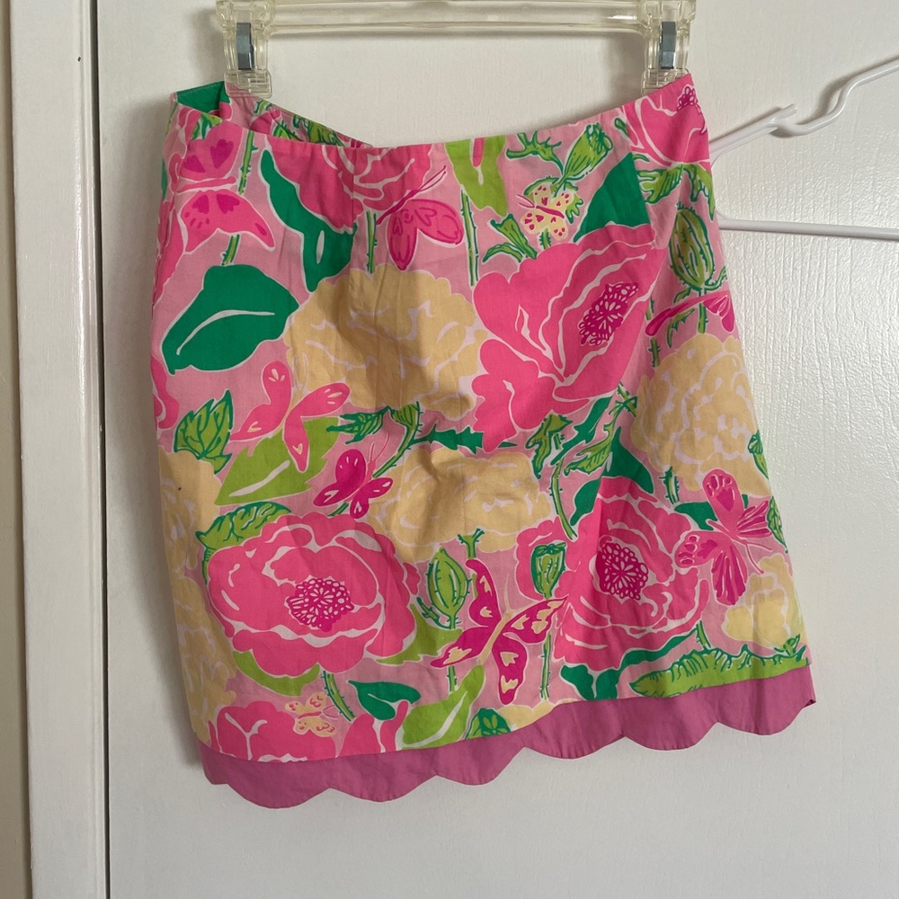 Lilly Pulitzer Pink A-Line Floral Mini Skirt